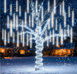 LIGHTNING DEAL! Christmas Lights Outdoor 12 Inch 10 Tubes Meteor Shower Light LED Falling Rain Drop Lights Icicle