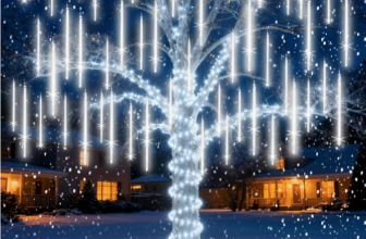 LIGHTNING DEAL! Christmas Lights Outdoor 12 Inch 10 Tubes Meteor Shower Light LED Falling Rain Drop Lights Icicle
