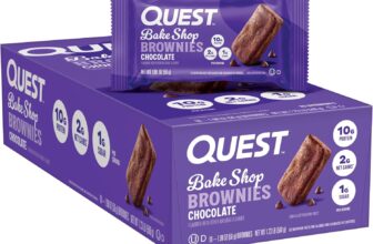 Quest Nutrition Bake Shop, Chocolate Brownies, 10g Protein, 2g Net Carbs, 1g Sugar, Protein Snack, 10 Count