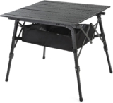 39″ Aluminum Folding Camp Roll Up Table w/Adjustable Height, Undertable Mesh Storage, Carry Bag