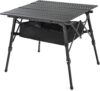 39″ Aluminum Folding Camp Roll Up Table w/Adjustable Height, Undertable Mesh Storage, Carry Bag