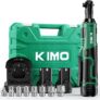 KIMO Cordless Electric Ratchet Wrench Set, 40Ft-lbs, 400RPM, 12V Cordless Ratchet Wrench 3/8″ w/7Sockets, 1/4″ Adapter, Infinitely Variable Speeds, Forward/Reverse Switch, 2×2.0 Battery & Fast Charger