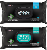 DUDE Wipes – Flushable Wipes – 2 Pack, 96 Wipes – Unscented (48ct) & Mint Chill (48ct) Extra-Large