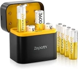 Rechargeable AA Batteries Lithium 8 Pack with Charger